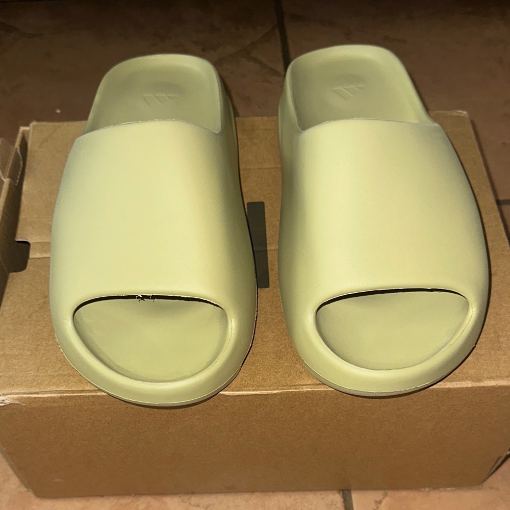Yeezy Slide Sandals in Light Green